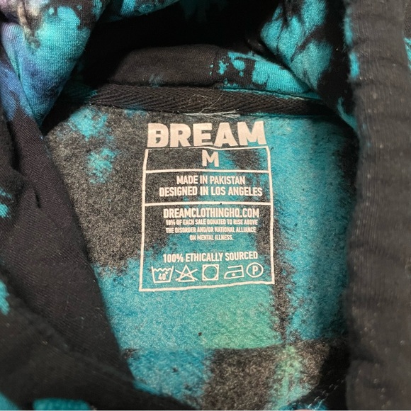 NWOT DREAM “Just Be Happy” Tie Dye Variant Hoodie Sz M - Picture 3 of 5